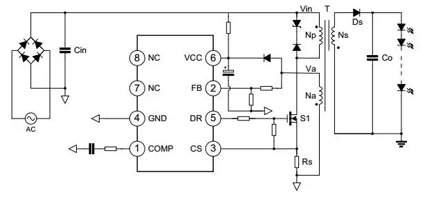 <a href='http://himould.com.cn' class='text_a'>LED恒流驅(qū)動(dòng)電源</a>電路